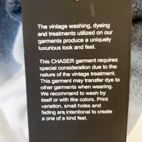 CHASER Medium Bliss Knit Shirred Sleeves Dip Tie Dye White Blue Cozy Sweater Top - Picture 9 of 13